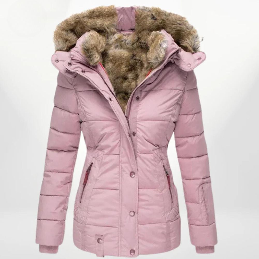 Lena - Winterjacke mit abnehmbarem Kunstfellkragen Damen