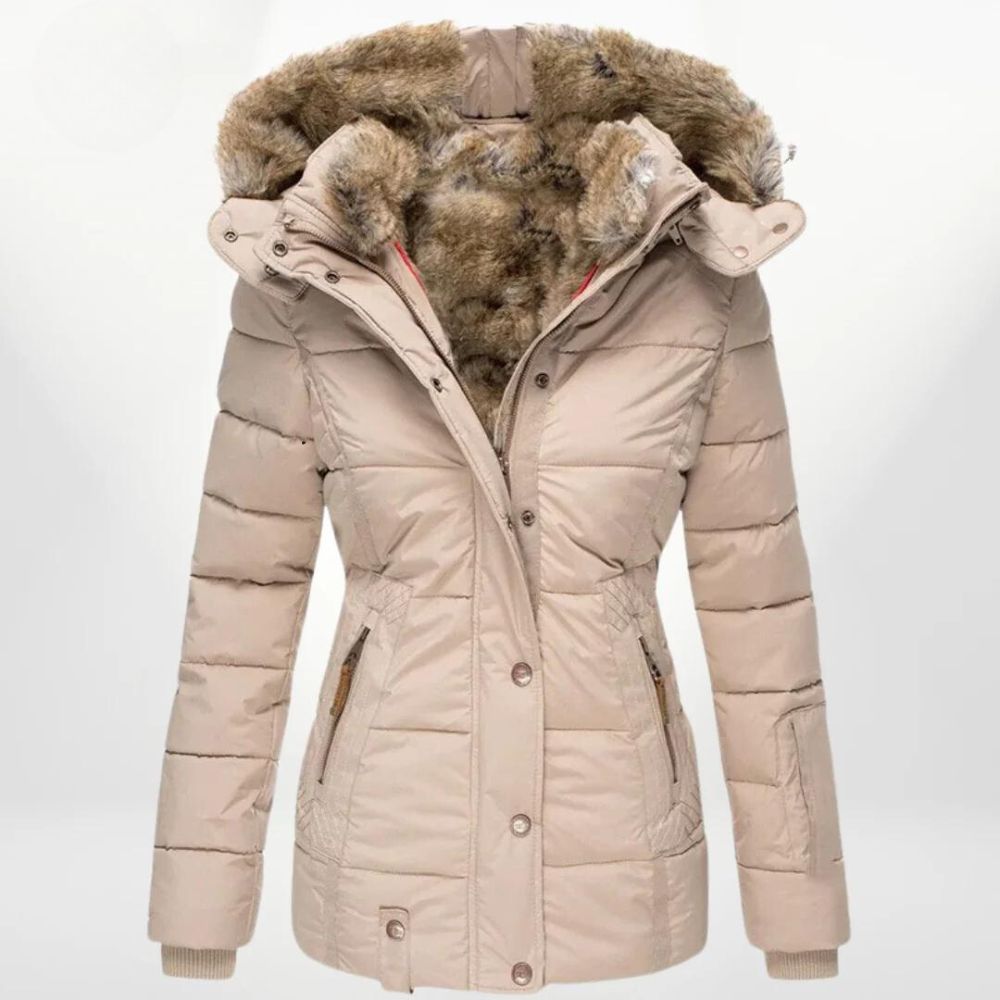 Lena - Winterjacke mit abnehmbarem Kunstfellkragen Damen