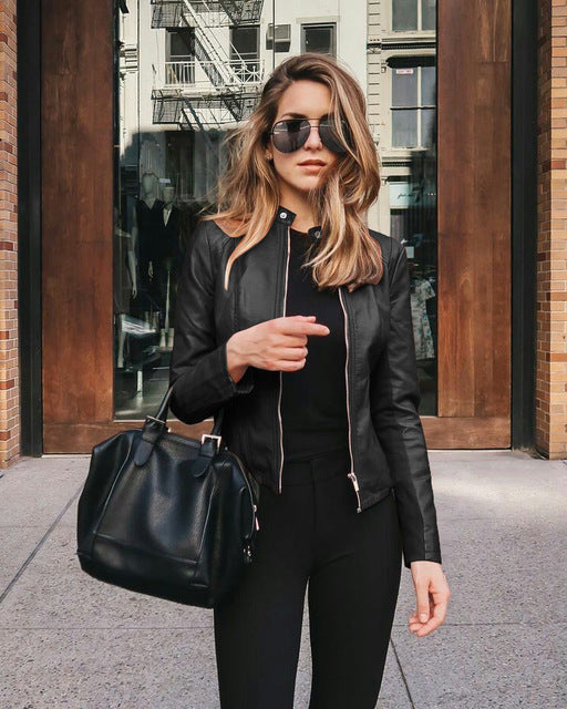 Elena – Moderne Lederjacke im City-Look für Damen