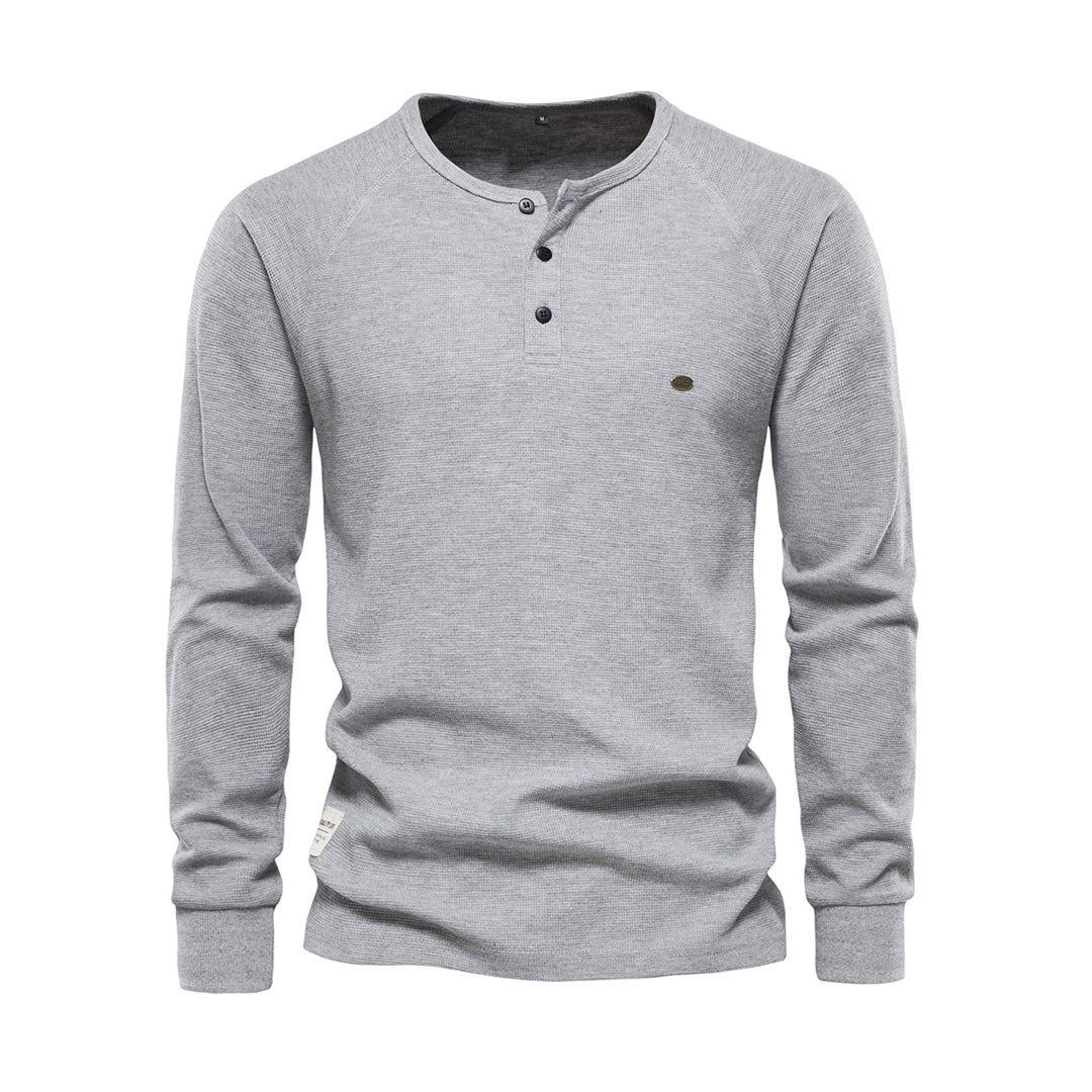 Max - Herren Henley Shirt mit Knopfleiste