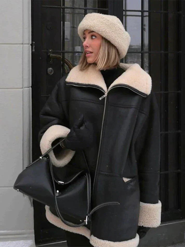 Alvara – Damen Winterjacke mit Teddyfutter