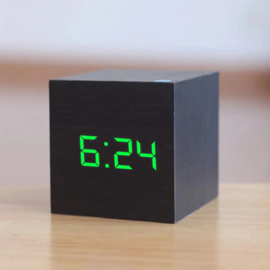 Compact Mini LED Digital Alarm Clock – Adjustable Brightness and Night Mode