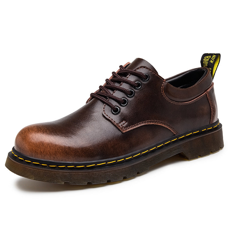 Lukas - Herren Leder Halbschuh mit gelber Naht