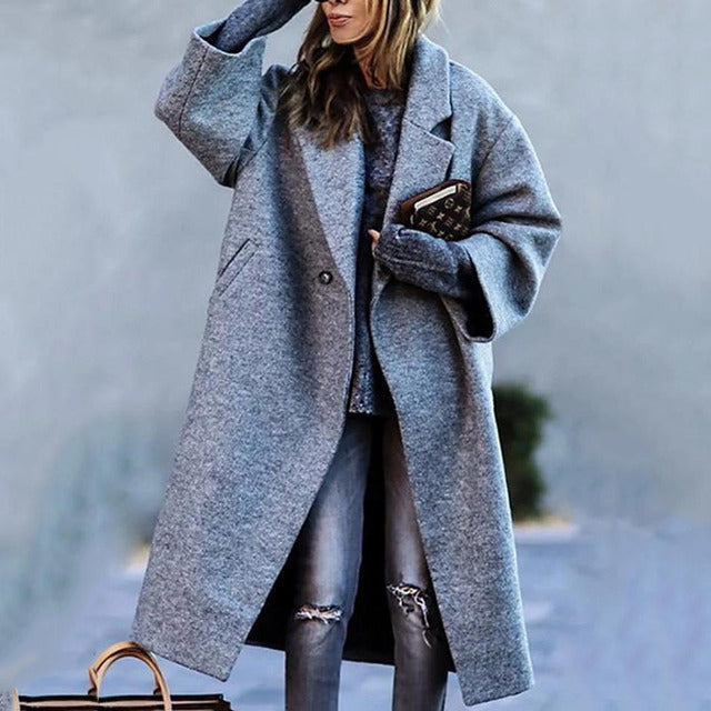 Marisol - Damen Oversize Mantel Zweifarb Design