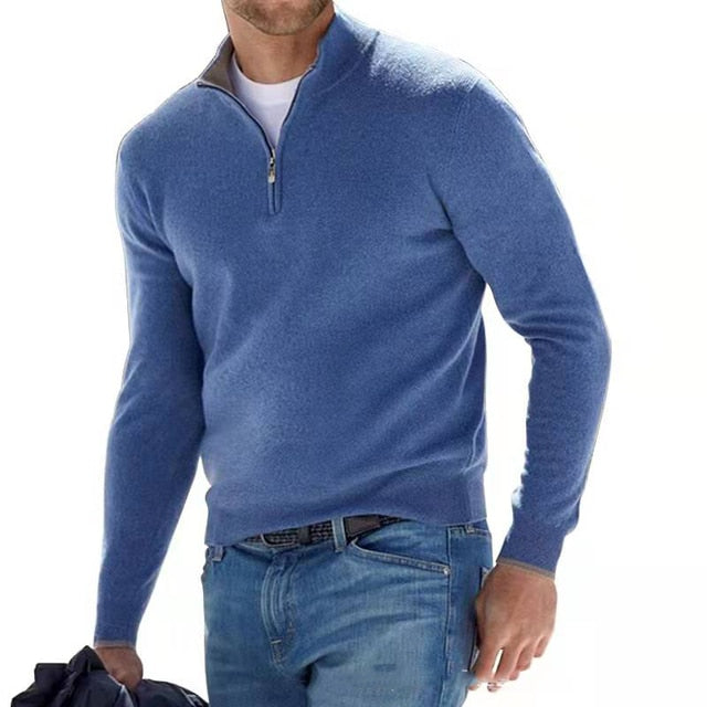 Felix – Herrenpullover mit halbem Reißverschluss