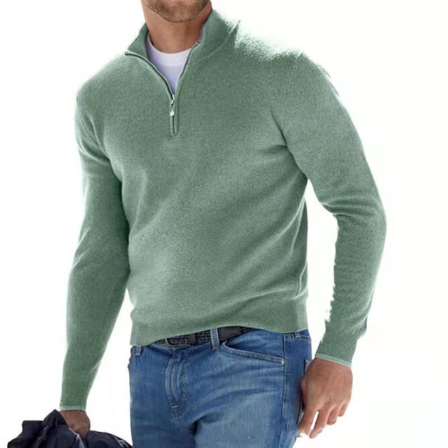 Felix – Herrenpullover mit halbem Reißverschluss
