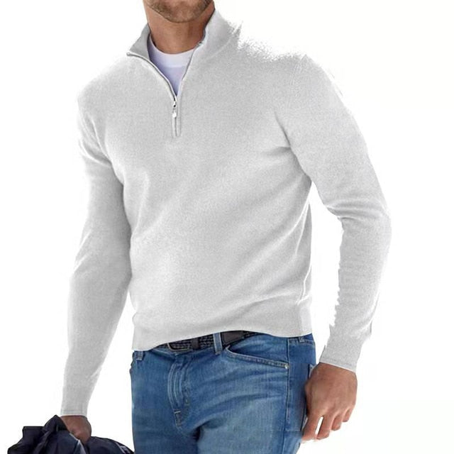 Felix – Herrenpullover mit halbem Reißverschluss