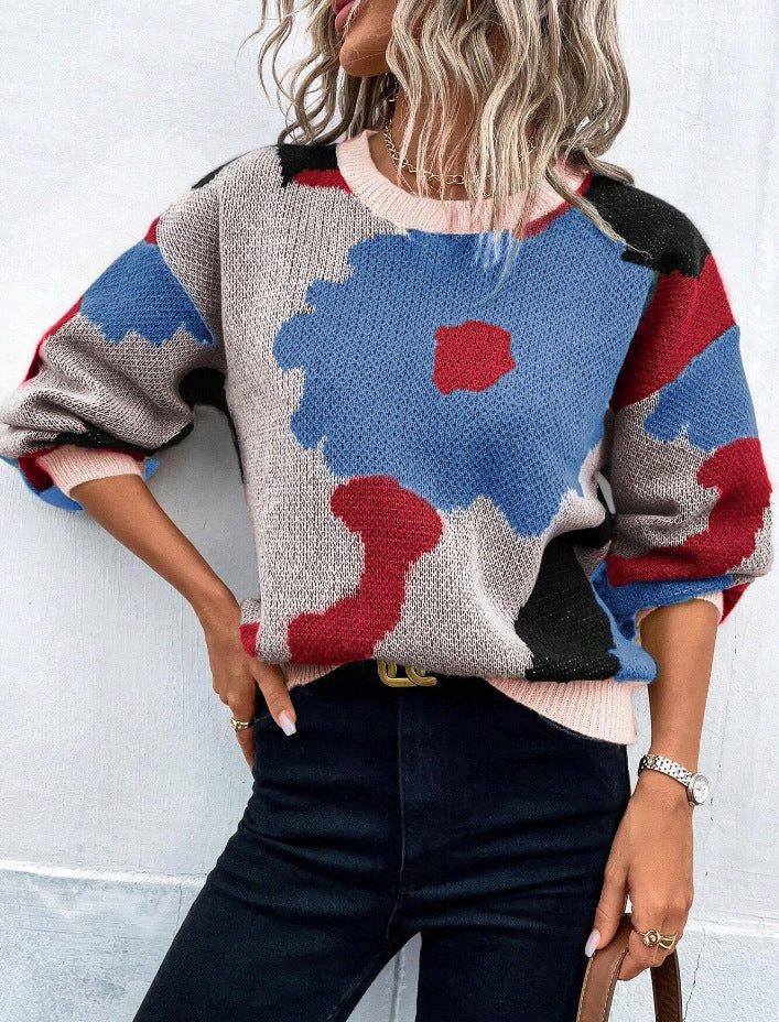 Lillia – Damenpullover mit Blumendesign