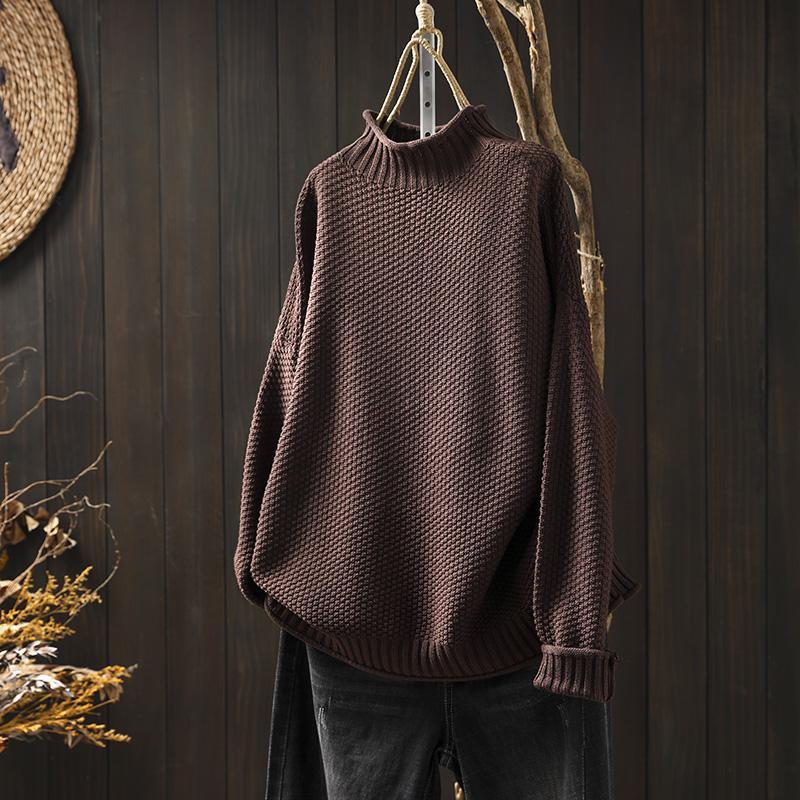 Sofia - Damen Pullover mit Stehkragen und Strukturmuster