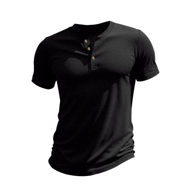 Marc - Herren T-Shirt mit Knopfleiste