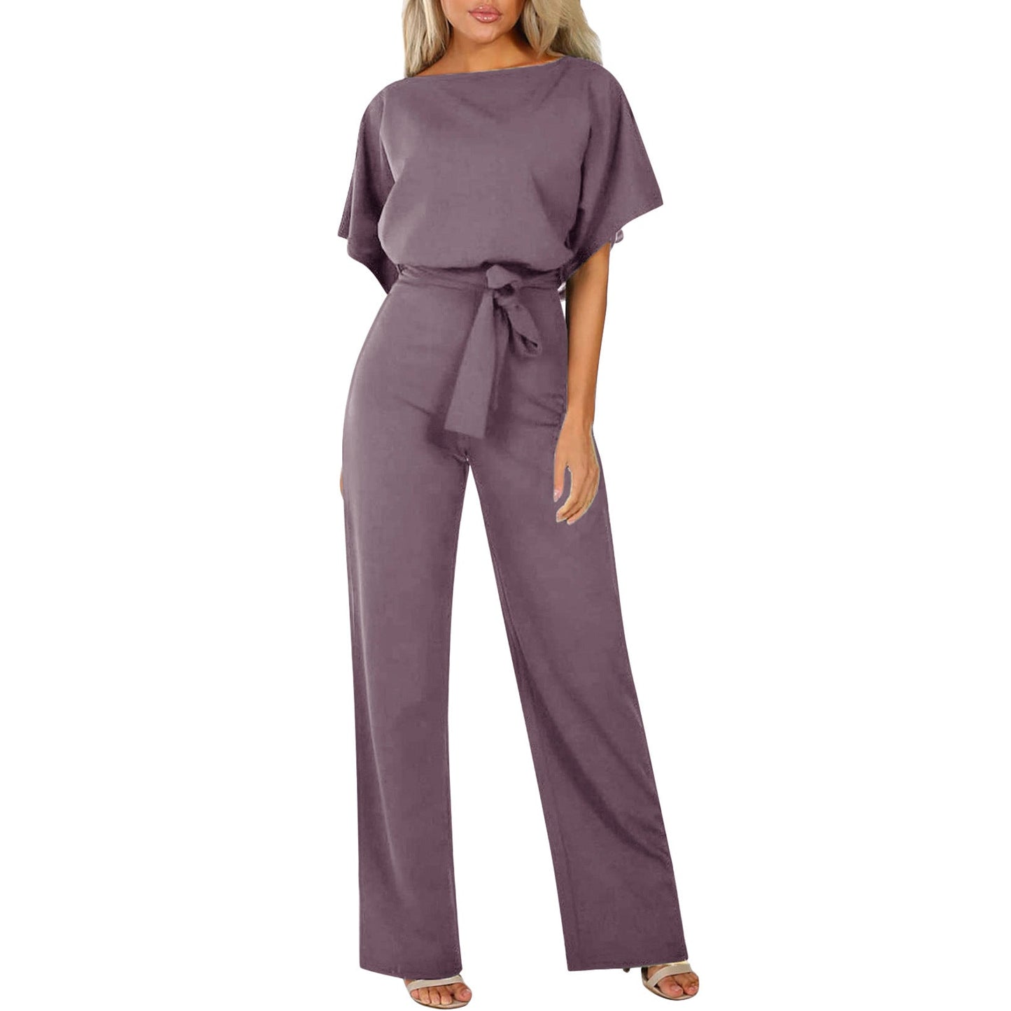 Liora – Damen Jumpsuit mit Bindegürtel und weitem Bein