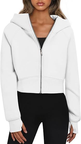 Mira – Damen Hoodie kurz geschnitten mit Reißverschluss und Kapuze