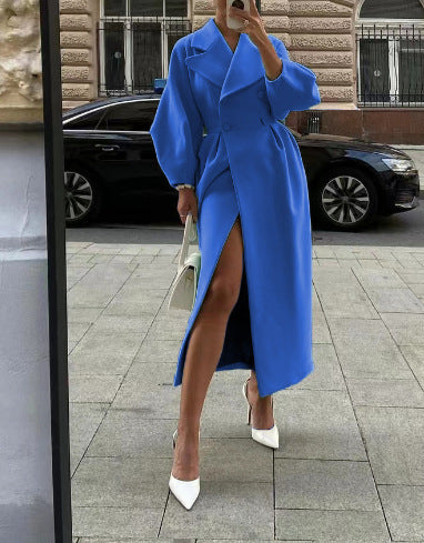 Celeste – Damen Mantel mit weitem Reverskragen und doppelreihigem Verschluss