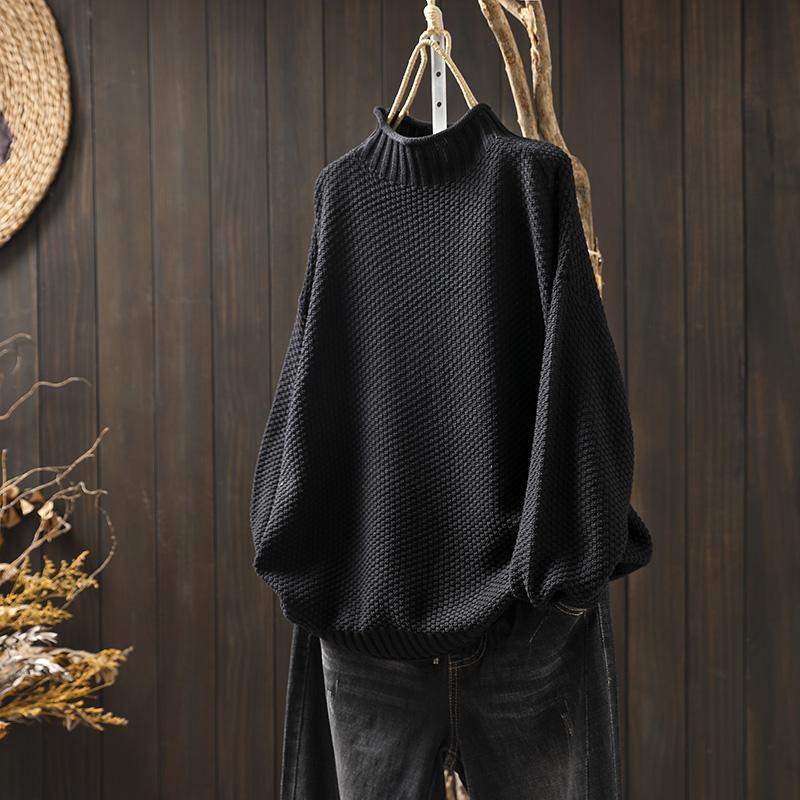 Sofia - Damen Pullover mit Stehkragen und Strukturmuster