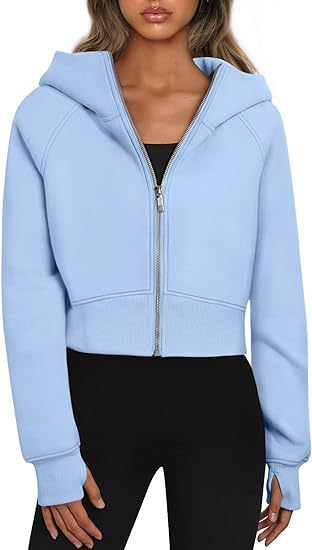 Mira – Damen Hoodie kurz geschnitten mit Reißverschluss und Kapuze