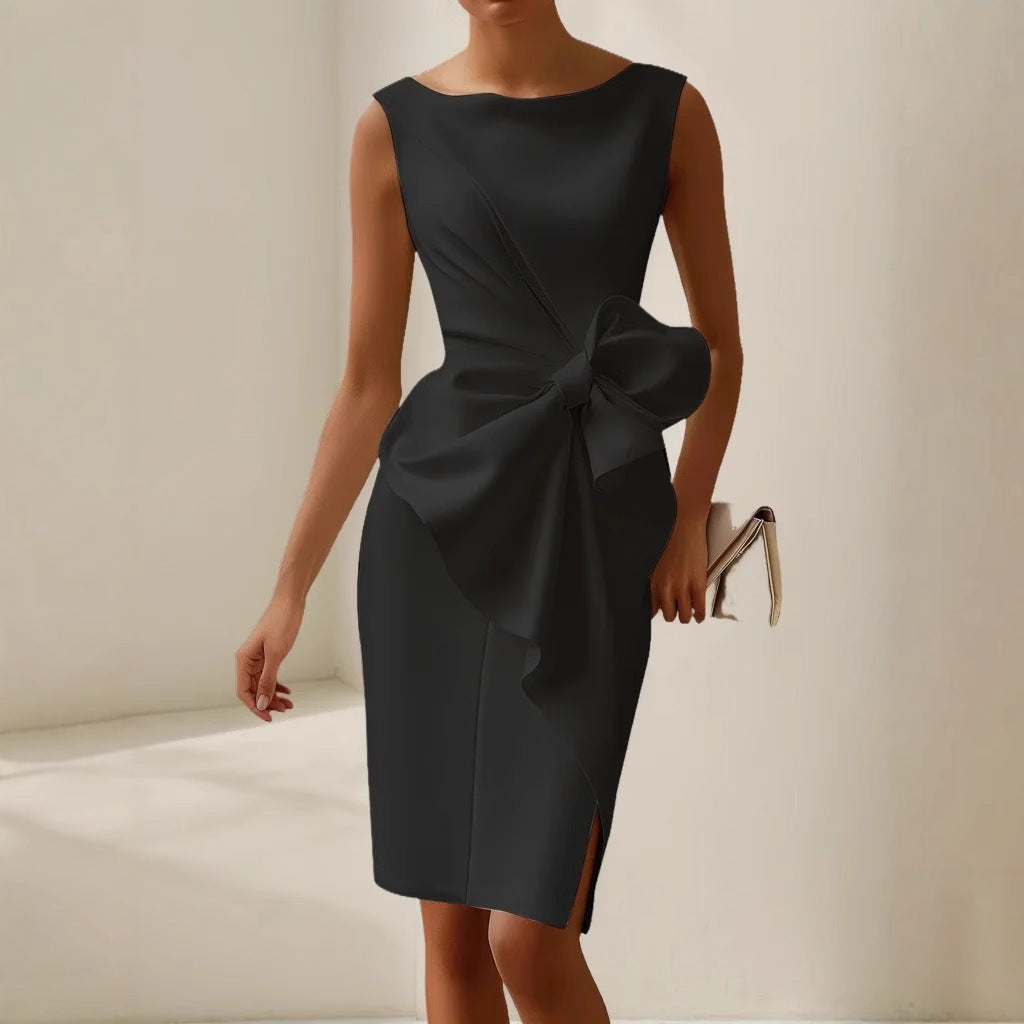 Isabella – Elegantes Etuikleid mit Drapierung und Schleifendetail für Damen