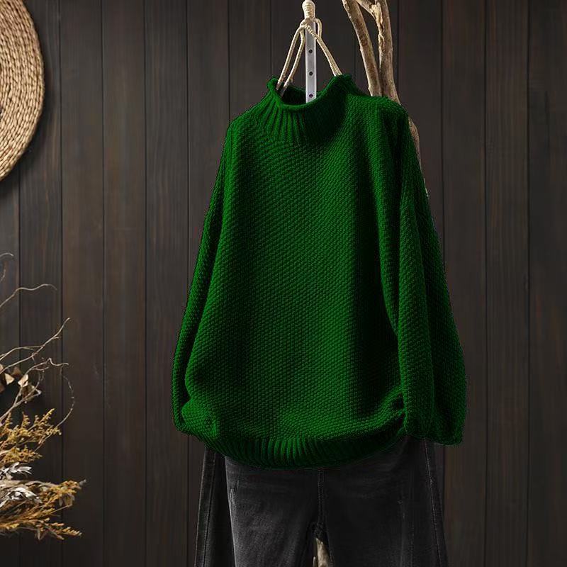 Sofia - Damen Pullover mit Stehkragen und Strukturmuster