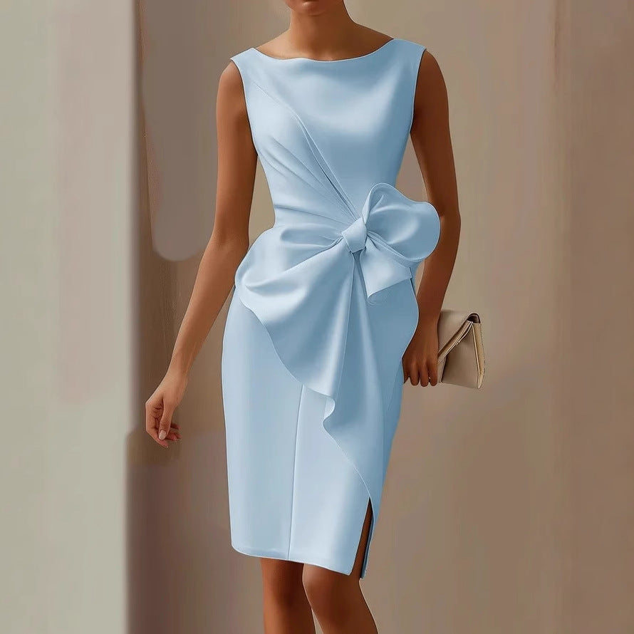 Isabella – Elegantes Etuikleid mit Drapierung und Schleifendetail für Damen