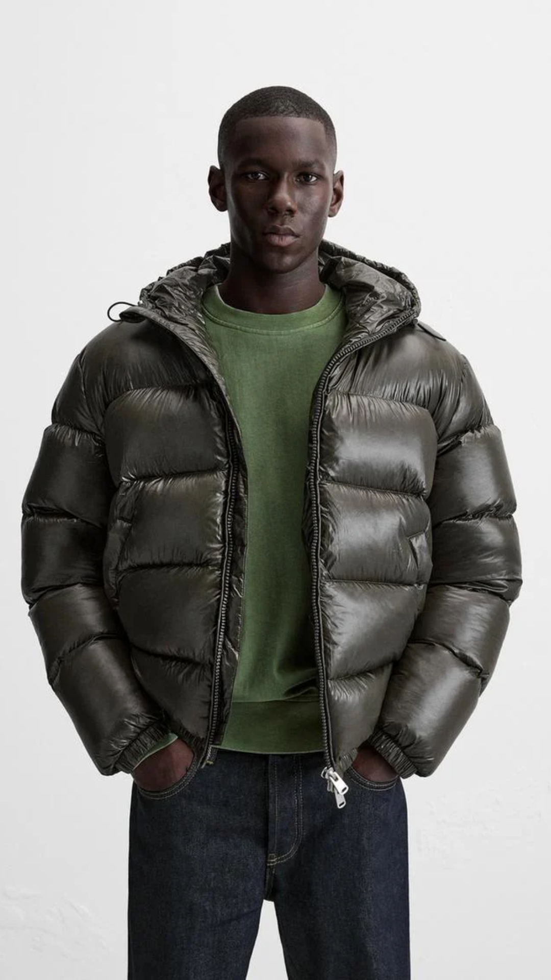 Adrian - Herren Daunenjacke mit Kapuze, modische Winterjacken casual