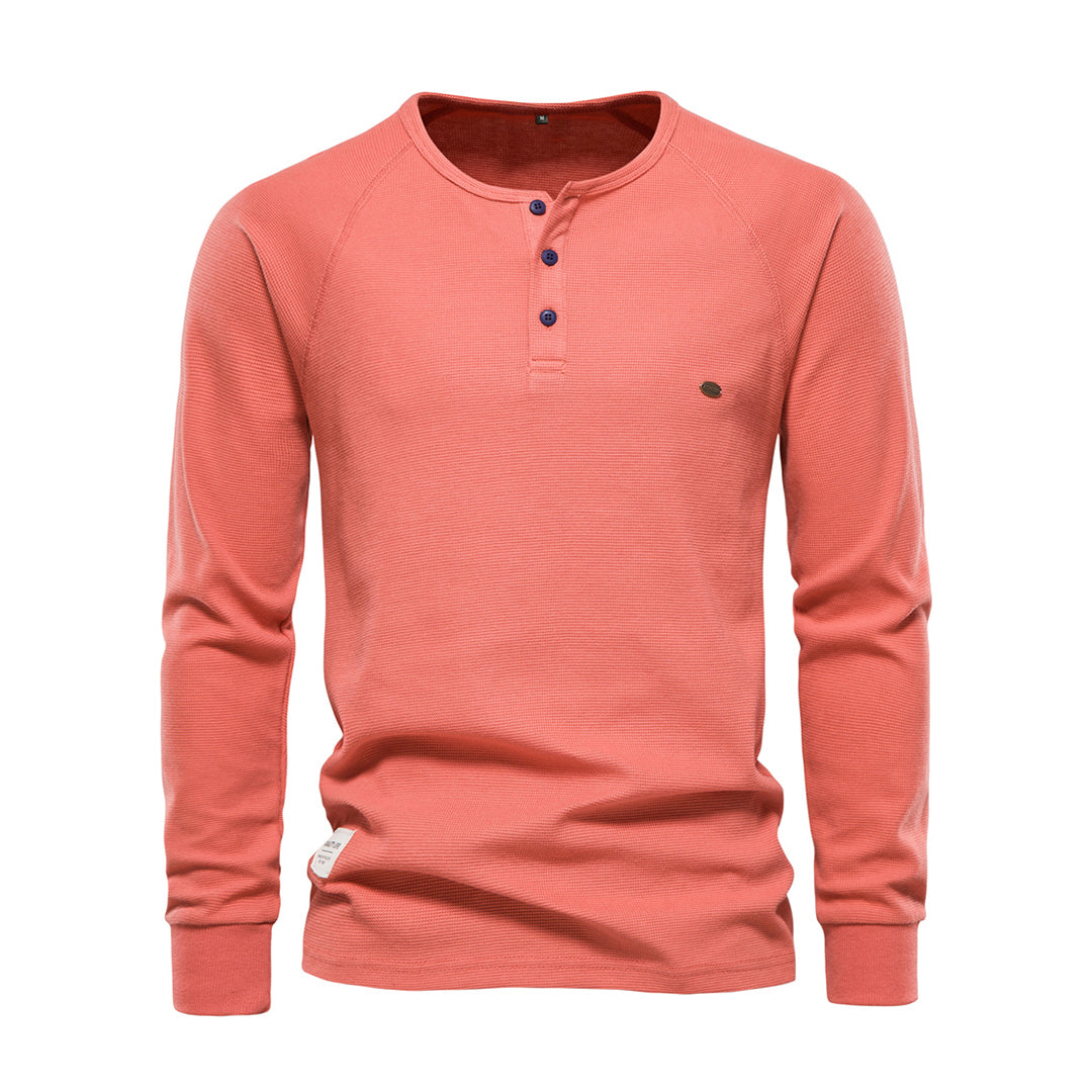 Max - Herren Henley Shirt mit Knopfleiste