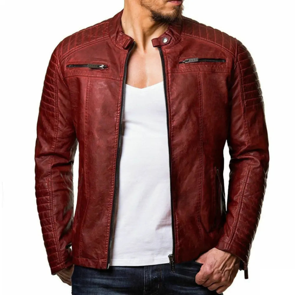 Leo – Klassische Biker Lederjacke Herren
