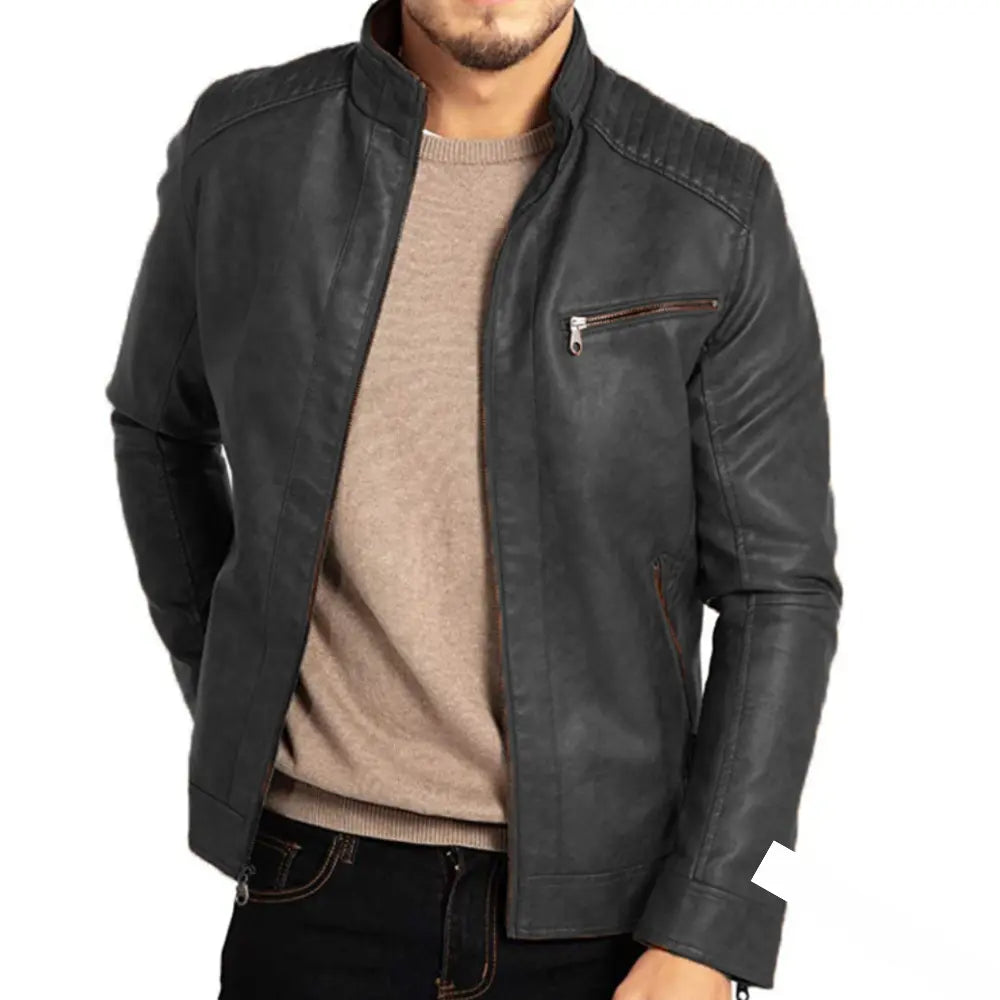 Leo – Klassische Biker Lederjacke Herren