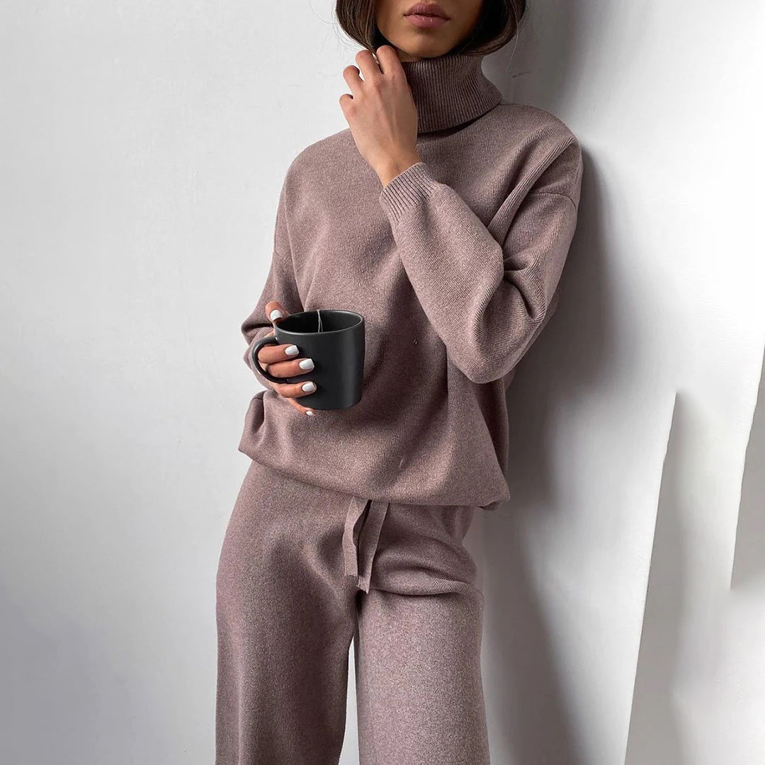 Maya – Winter Strick Set Damen mit Rollkragen