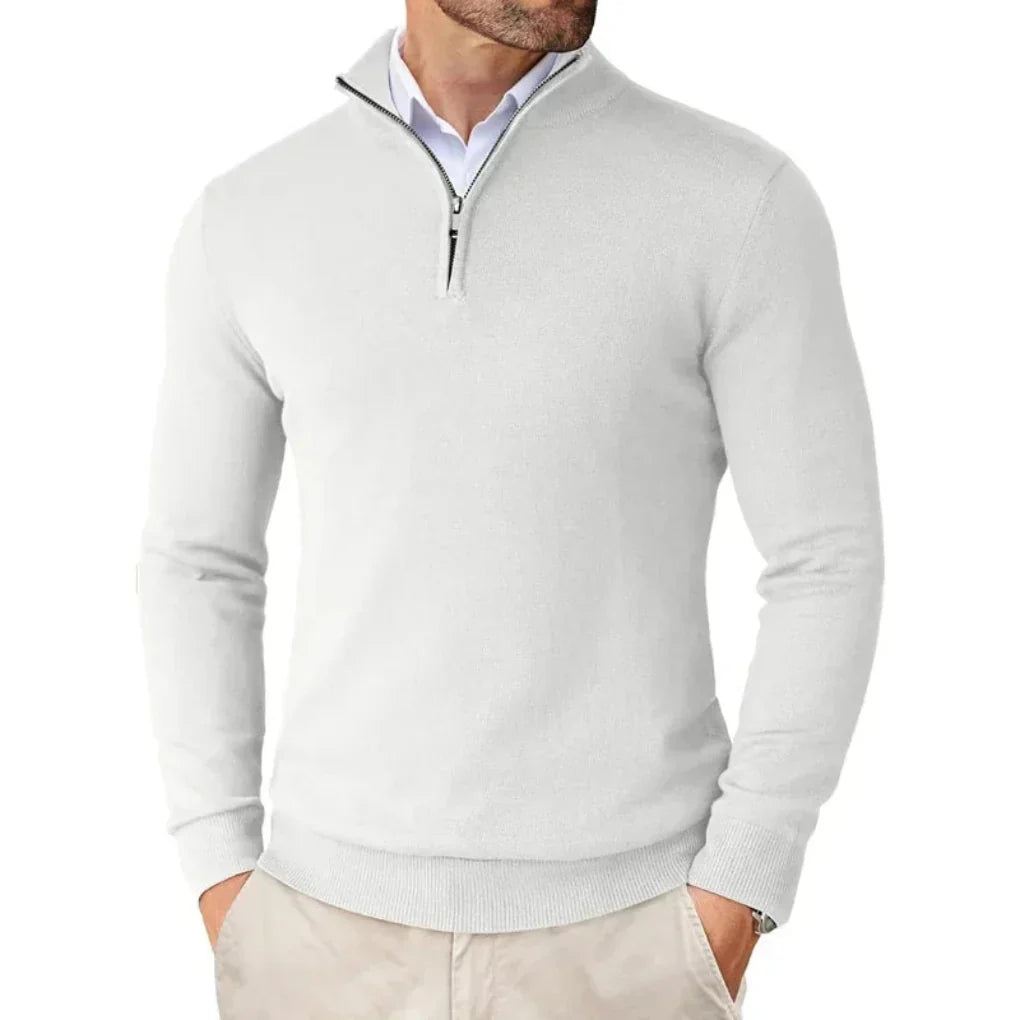David - Herren Pullover mit Reißverschlusskragen