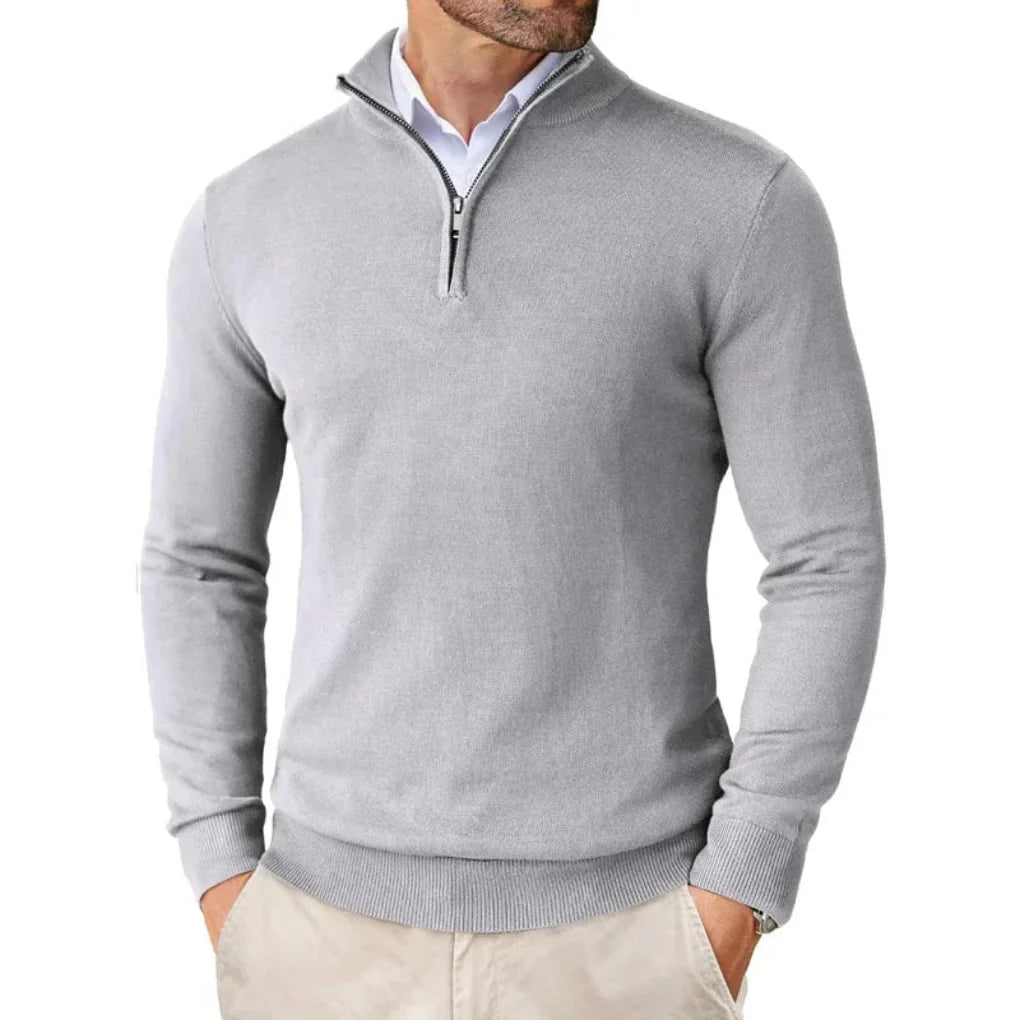 David - Herren Pullover mit Reißverschlusskragen