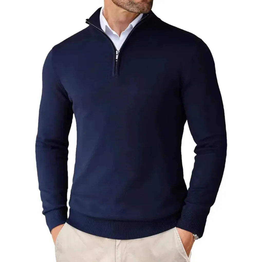 David - Herren Pullover mit Reißverschlusskragen