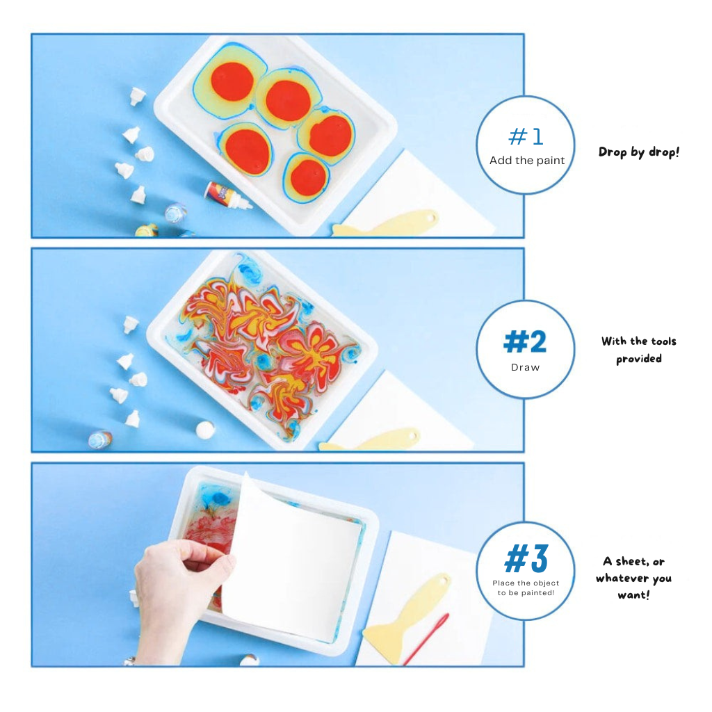 ColoraFlow | Creative Water Marbling Kit for Kids and Adults