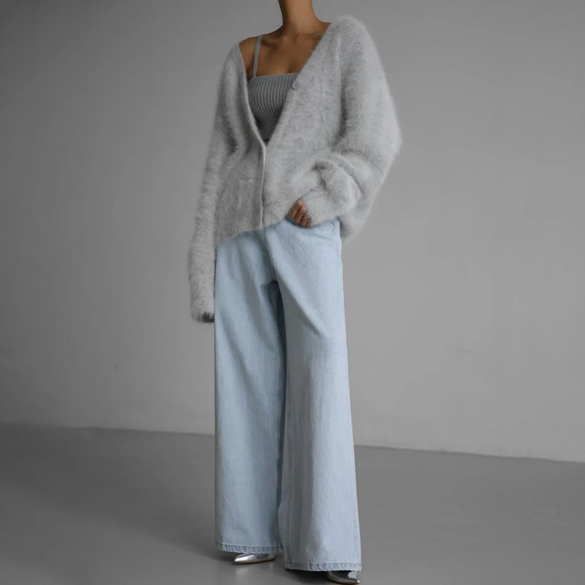 Alina – Damen Cashmere-Cardigan mit V-Ausschnitt