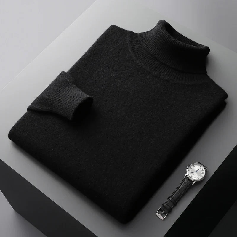Adrian – Herren-Strickpullover Wolle mit Rollkragen