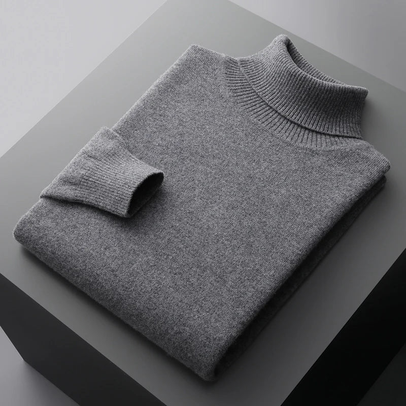 Adrian – Herren-Strickpullover Wolle mit Rollkragen