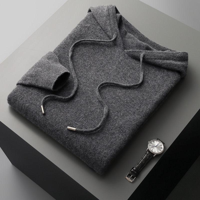 Michael - Herren Kaschmirpullover mit Kapuze