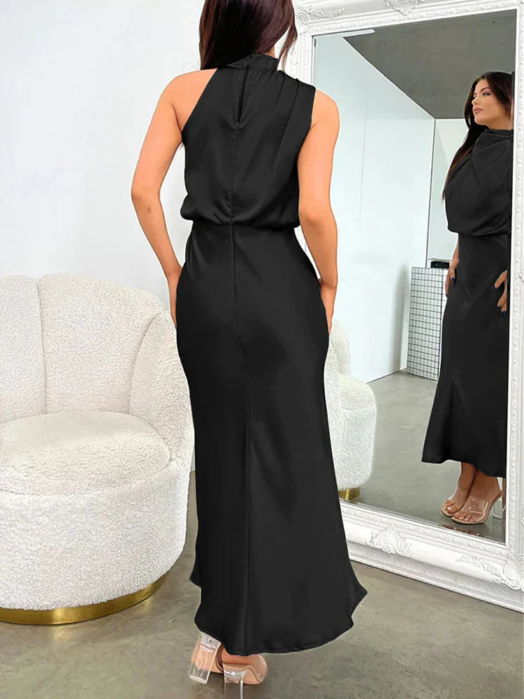 Amira - Damen Abendkleid elegant mit Stehkragen