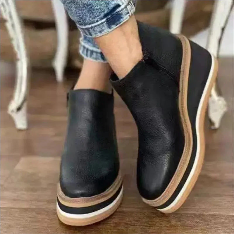 Noemi – Modische Plateau-Stiefeletten mit Reißverschluss
