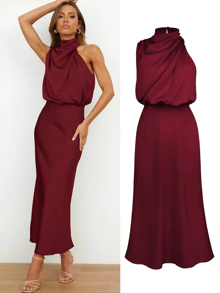 Amira - Damen Abendkleid elegant mit Stehkragen