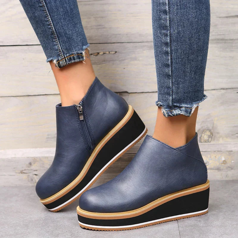 Noemi – Modische Plateau-Stiefeletten mit Reißverschluss