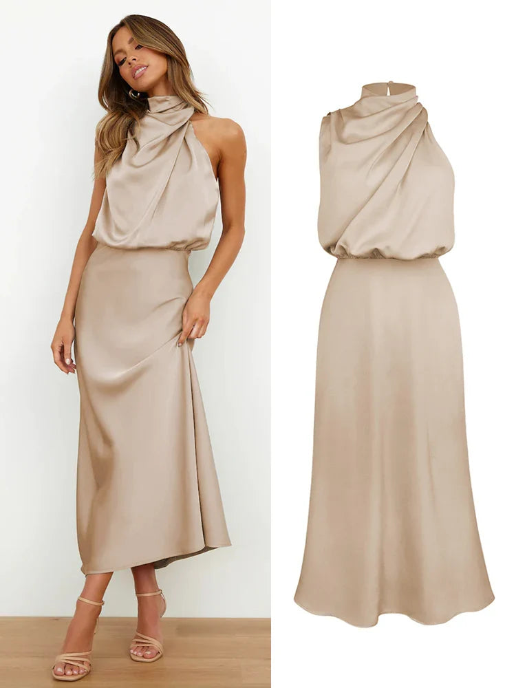 Amira - Damen Abendkleid elegant mit Stehkragen