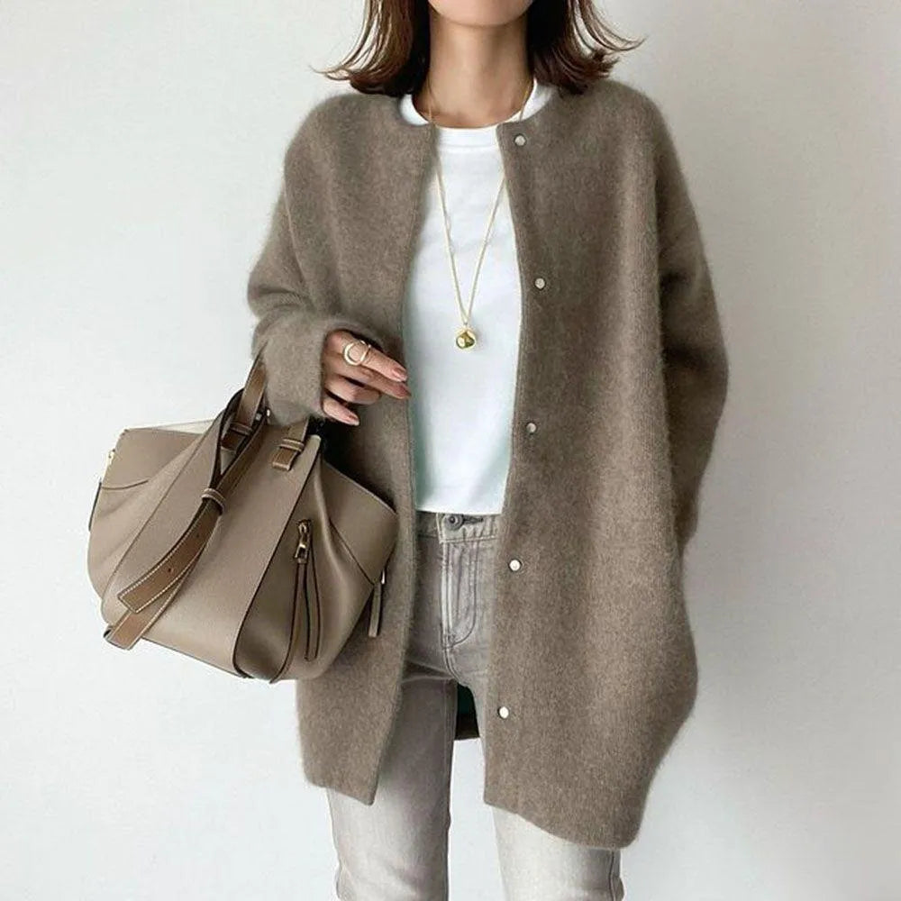 Noelle – Damen Cardigan mit Oversize-Schnitt und Knopfverschluss