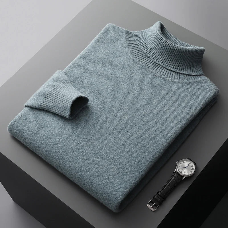 Adrian – Herren-Strickpullover Wolle mit Rollkragen