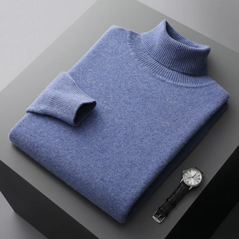 Adrian – Herren-Strickpullover Wolle mit Rollkragen