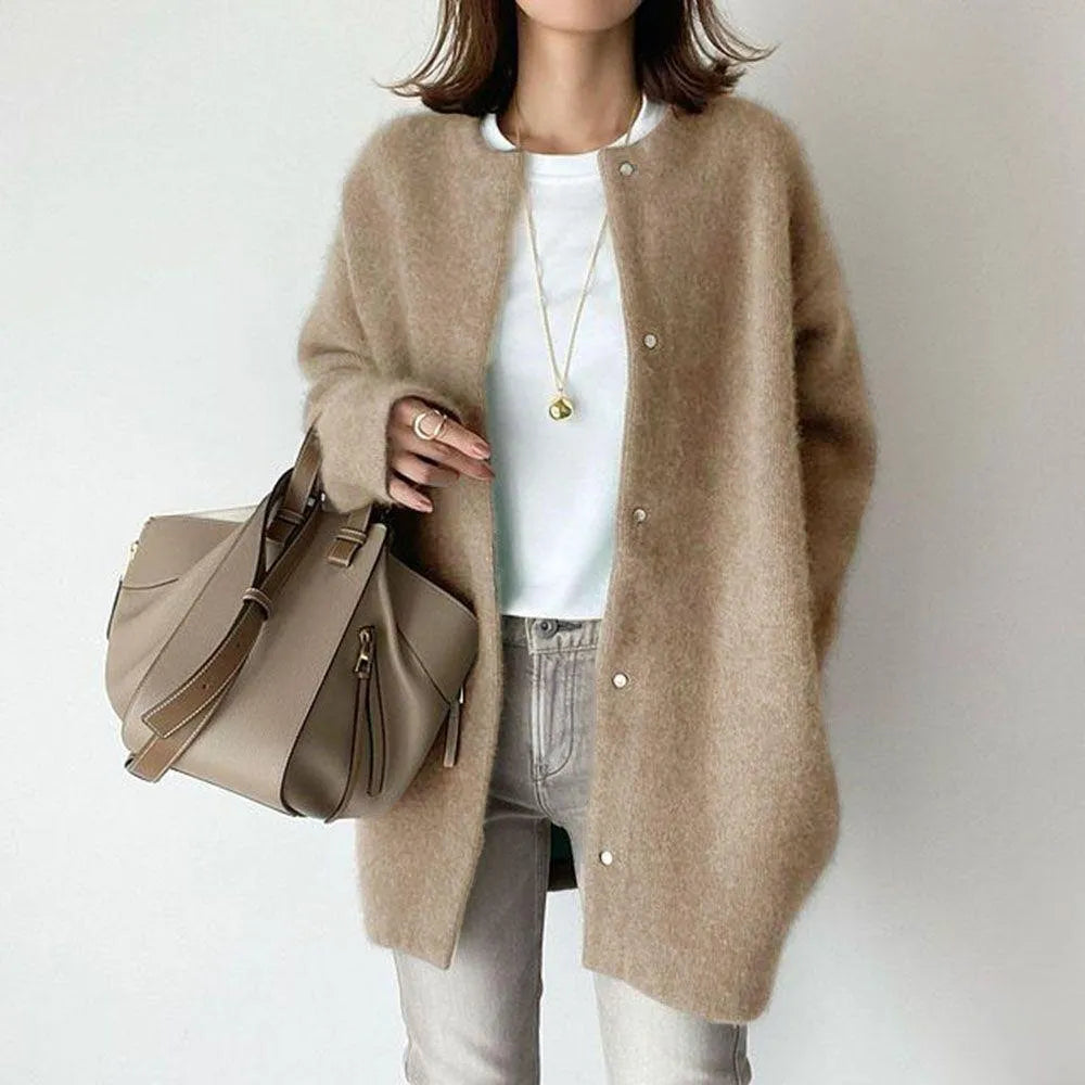 Noelle – Damen Cardigan mit Oversize-Schnitt und Knopfverschluss