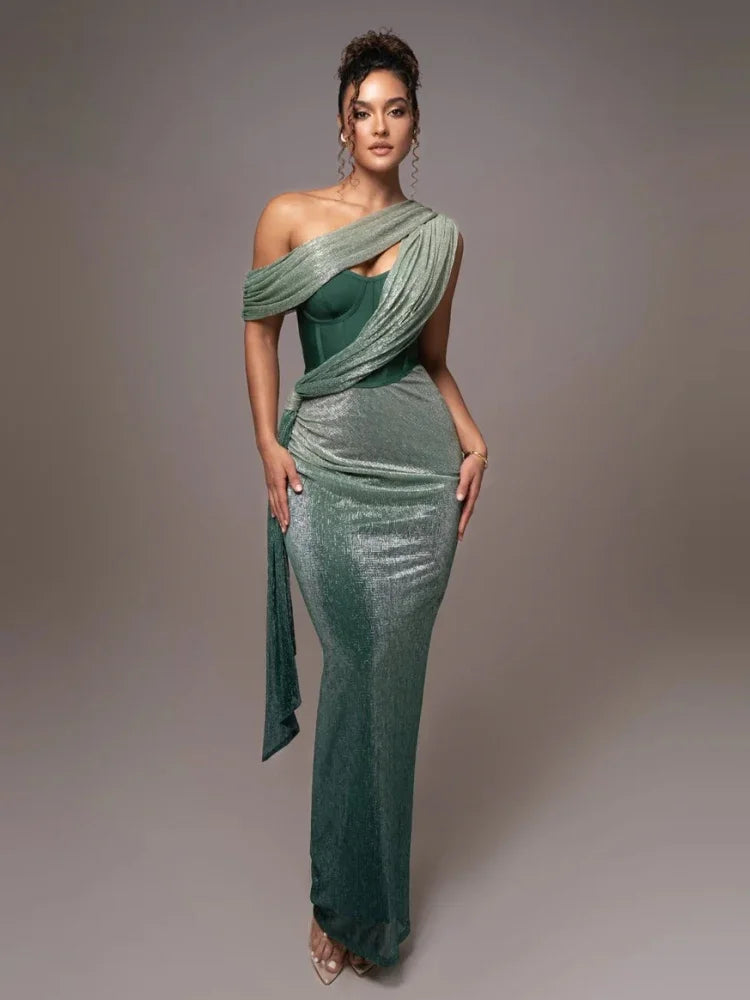 Amelia – Elegantes One-Shoulder-Abendkleid für Damen