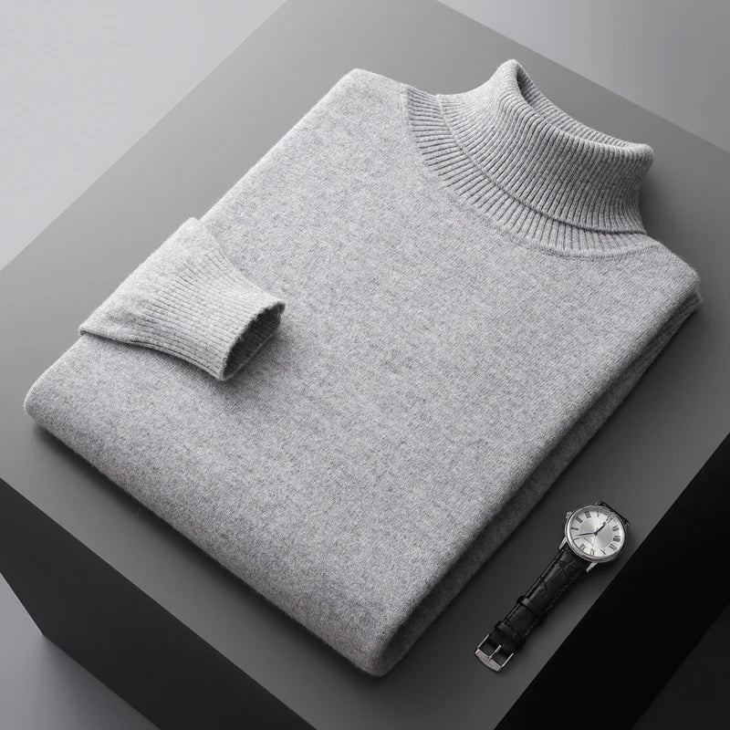 Adrian – Herren-Strickpullover Wolle mit Rollkragen