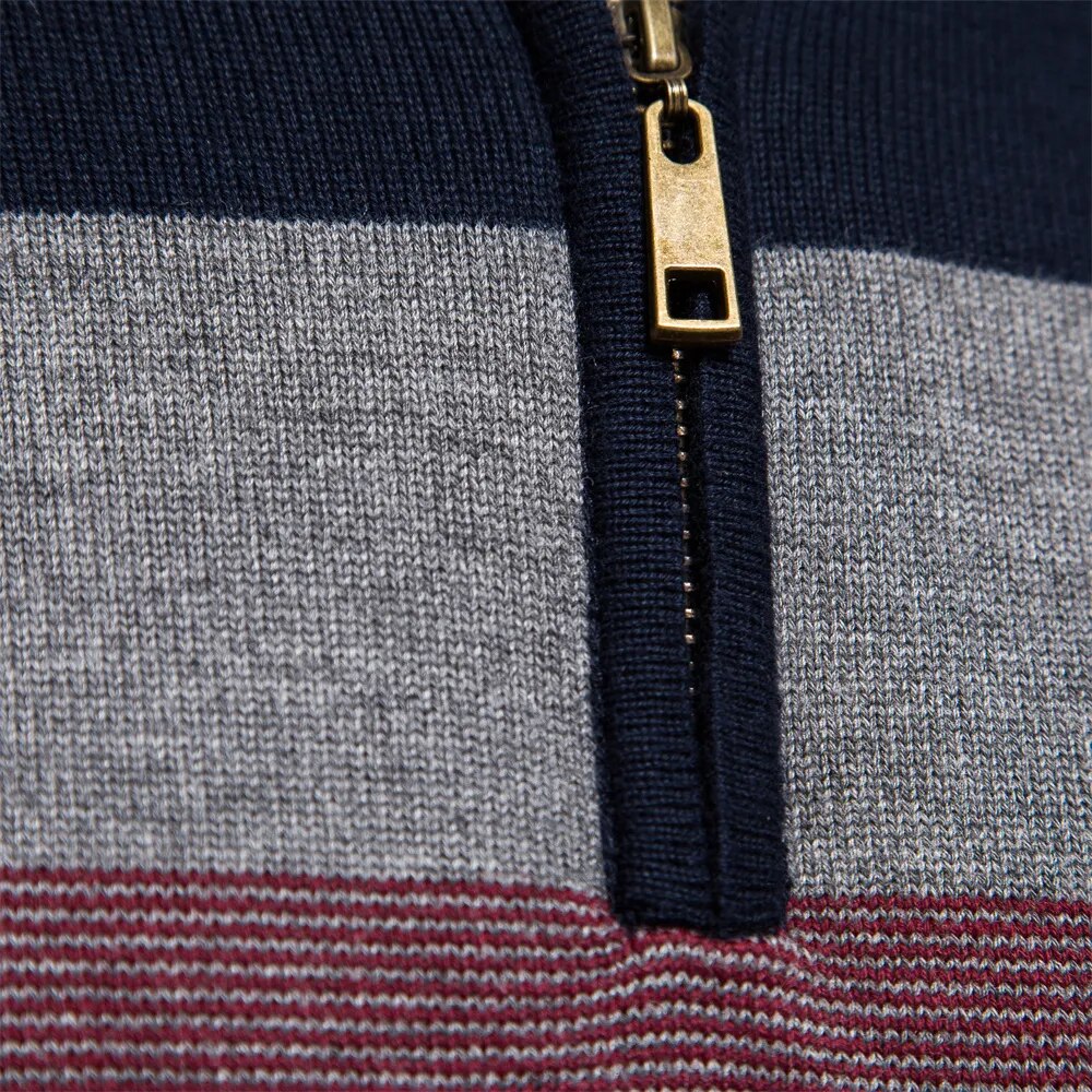 Leonardo – Herren Baumwoll Streifen Strickpullover