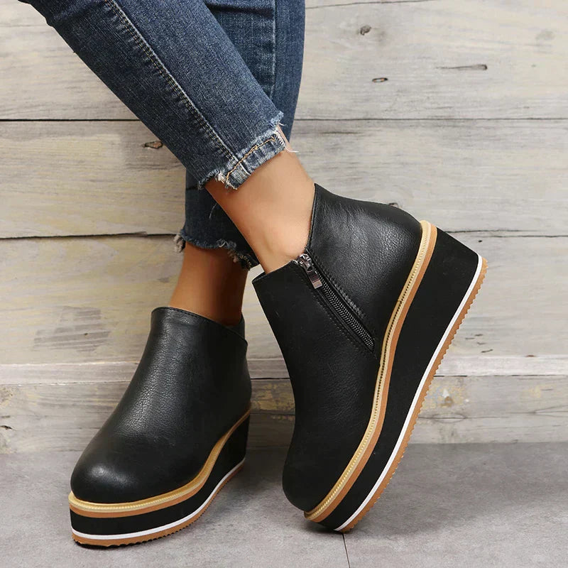 Noemi – Modische Plateau-Stiefeletten mit Reißverschluss