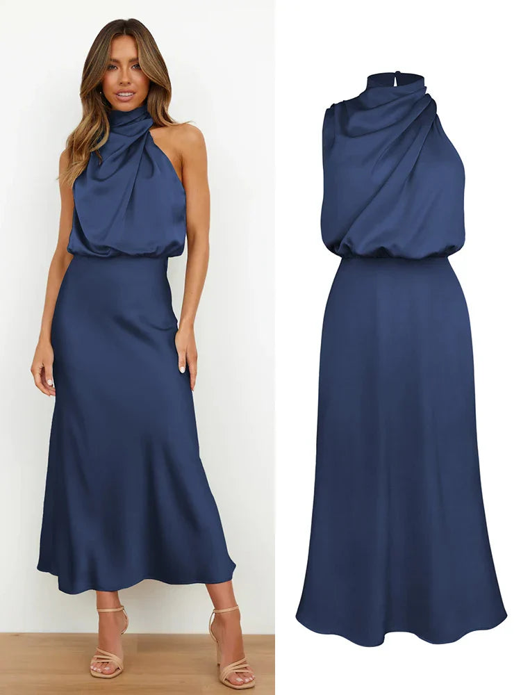 Amira - Damen Abendkleid elegant mit Stehkragen