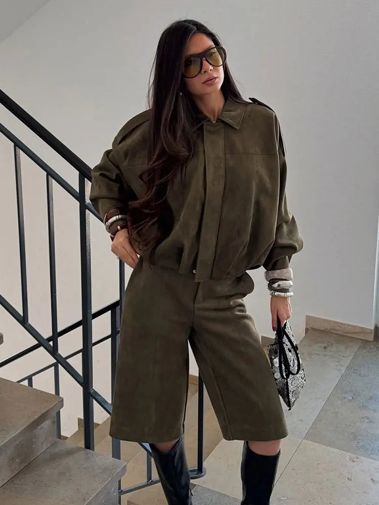 Selena – Damen Wildlederjacke Oversize